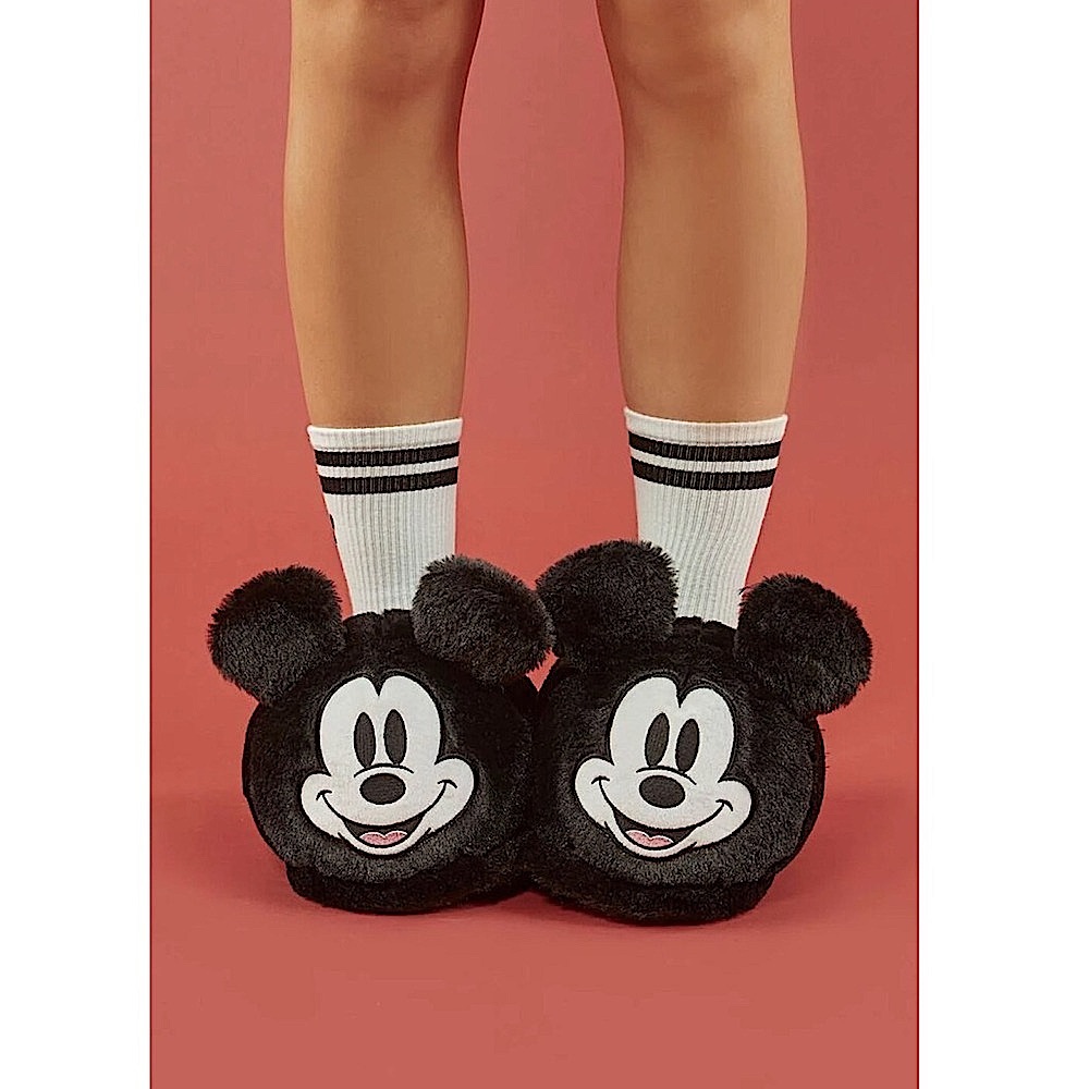 WOMENS DISNEY MICKEY MOUSE PLUSH HOUSE SLIPPERS